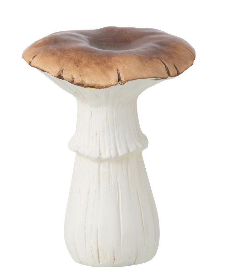 Deko Pilz - Porzellan Weiß/Braun