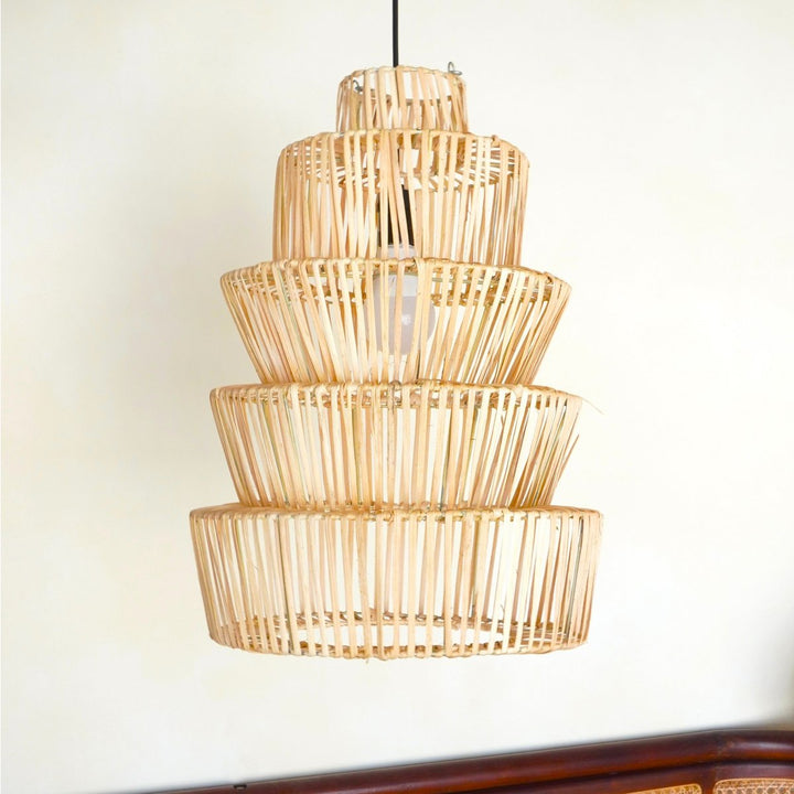 Boho Rattan Lampenschirm MULIA - Pendelleuchte - Hängelampe