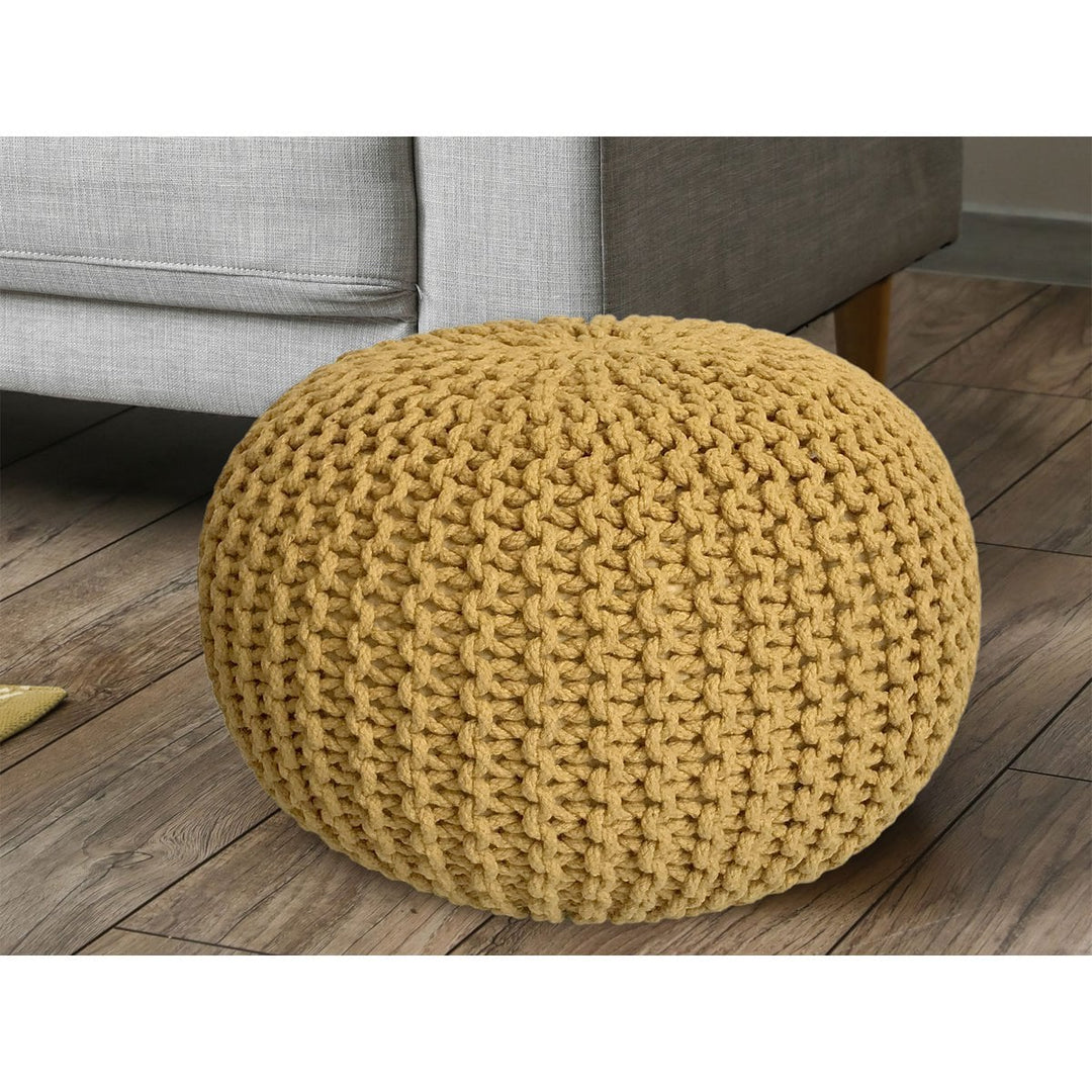 Sitzhocker - Dekohocker - Sitzpouf - Grobstrick Bodenkissen - Fußhocker - Ø55cm - div. Farben