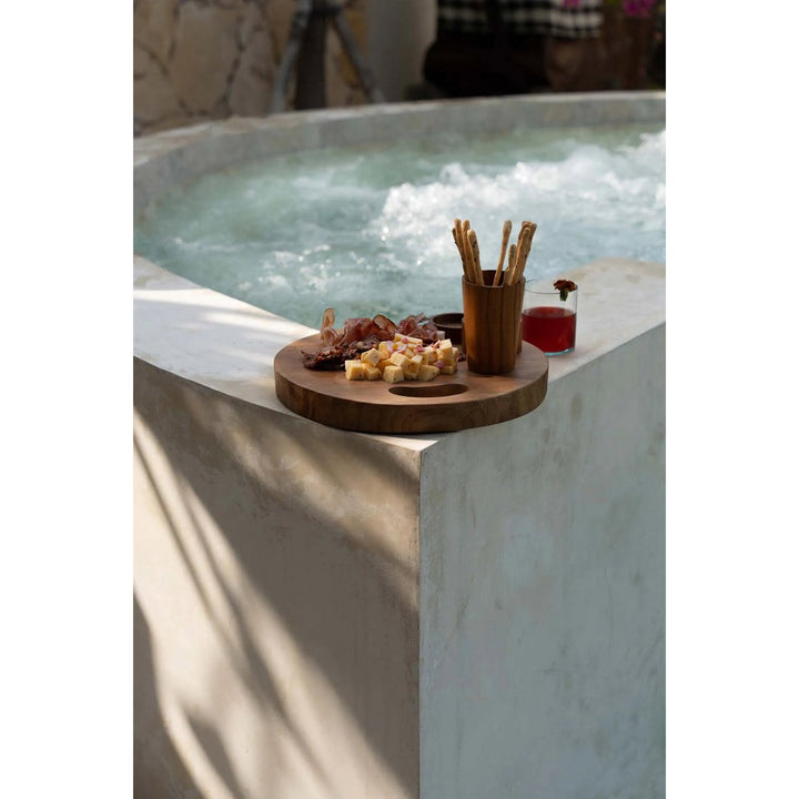 TEAK ROOT Tablett - Dekobrett - Servierplatte mit Griffen S