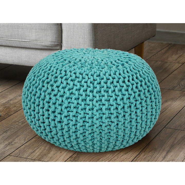 Sitzhocker - Dekohocker - Sitzpouf - Grobstrick Bodenkissen - Fußhocker - Ø55cm - div. Farben