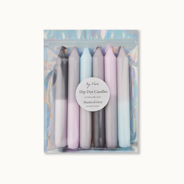 Dip Dye Kerzen Set: Shades of Grey