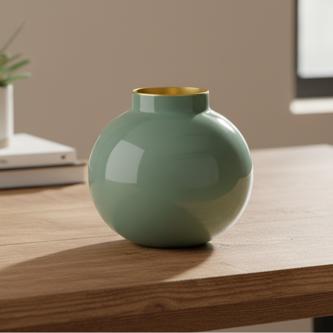 Vase Metal MID GREEN 17cm