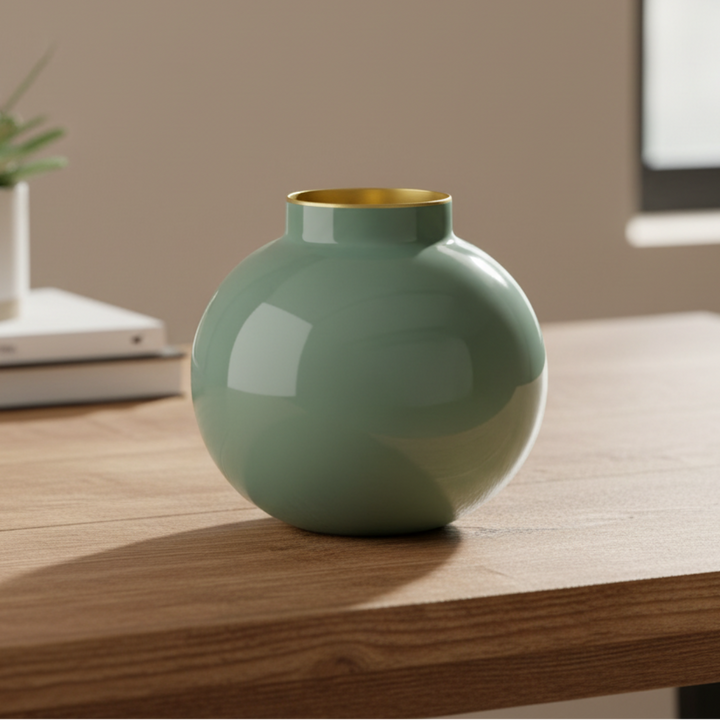 Vase Metal MID GREEN 17cm