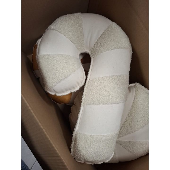 CANDY Patchwork-Kissen / Weiß flauschig