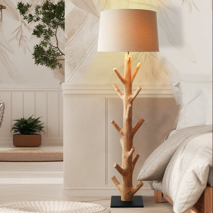 Stehleuchte BREEZE - Deko Lampe - Leinen/Treibholz Natur 175cm