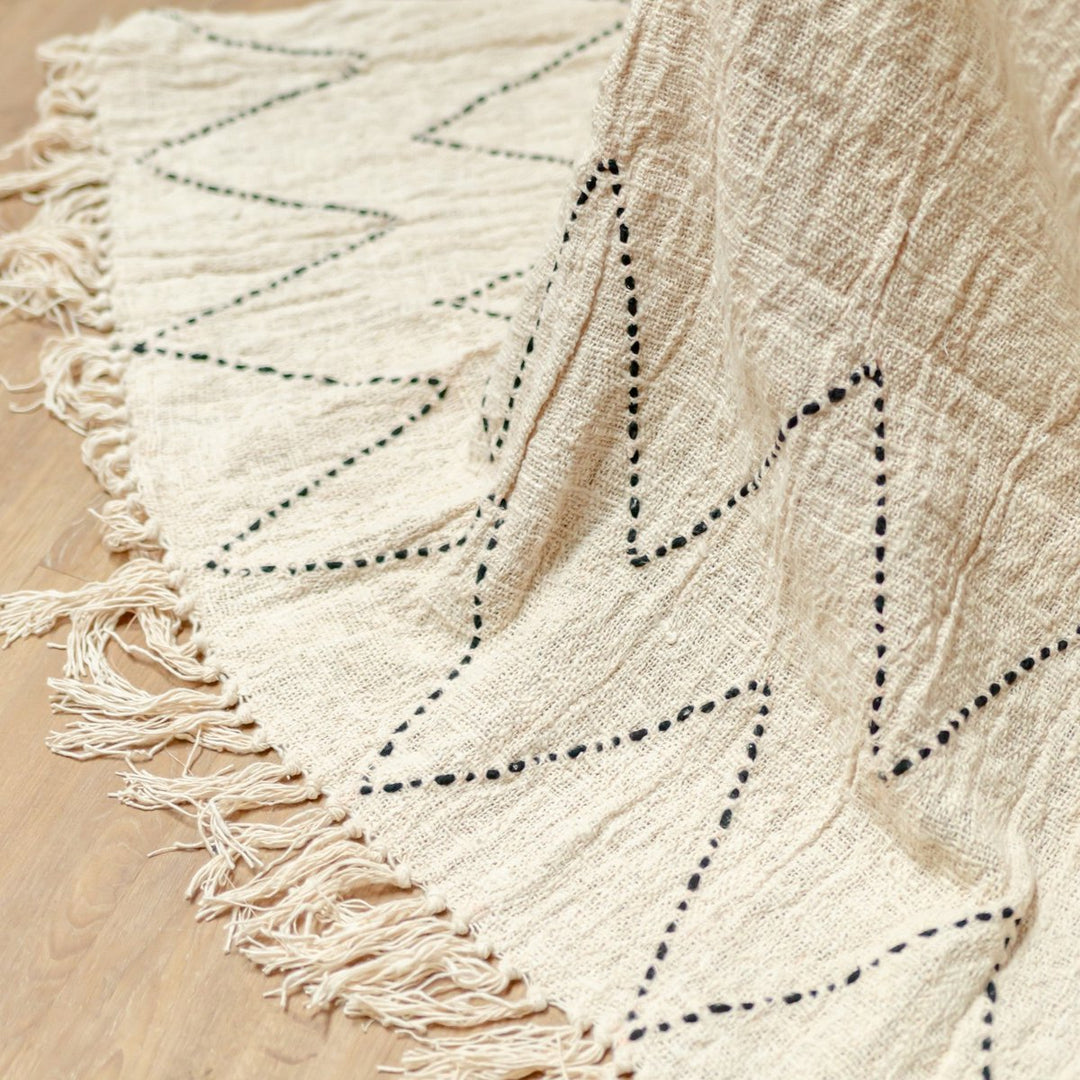 Handgewebte Tagesdecke im Boho-Stil LINGGAH - Bettdecke - Sofadecke - Überwurf