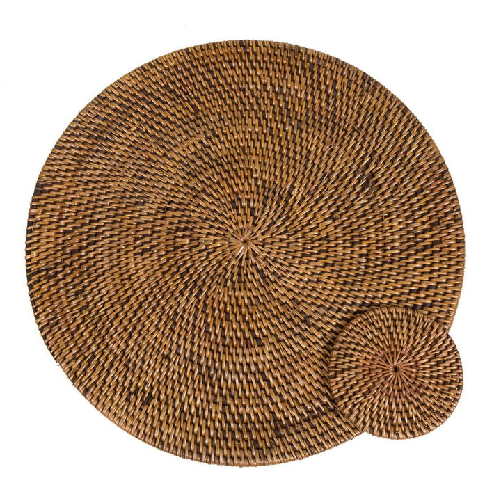 COLONIAL Tischset - Platzset - Dekomatte - rund Naturbraun