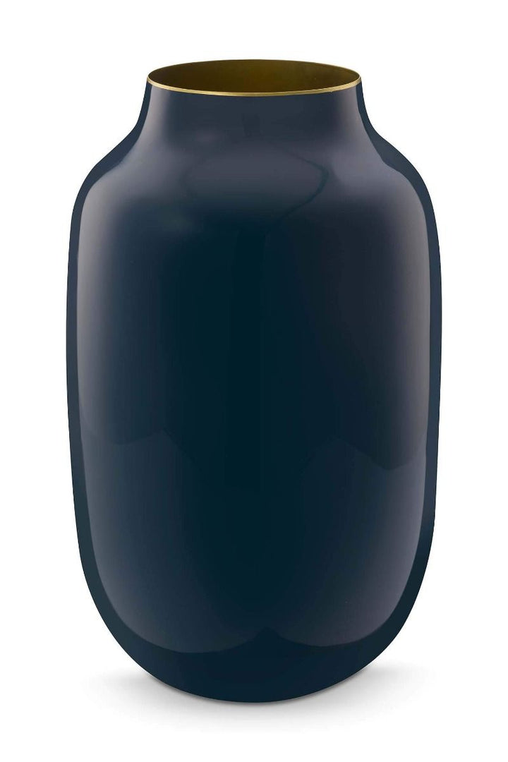 Vase Metal Oval MID BLUE 30cm