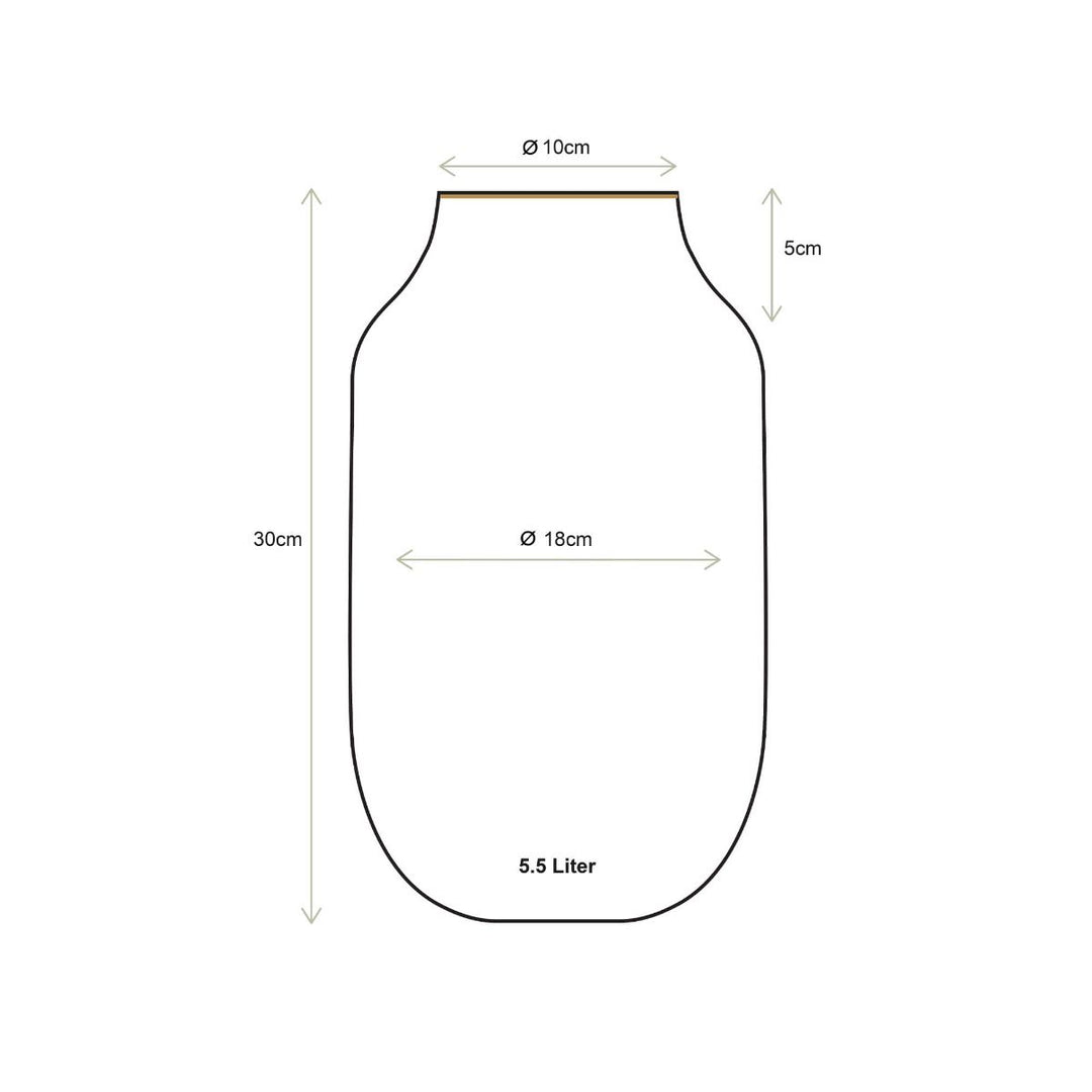 Vase Metal Oval MID BLUE 30cm