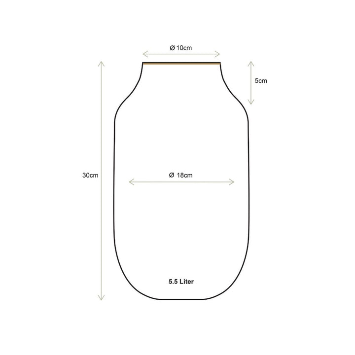 Vase Metal Oval MID BLUE 30cm