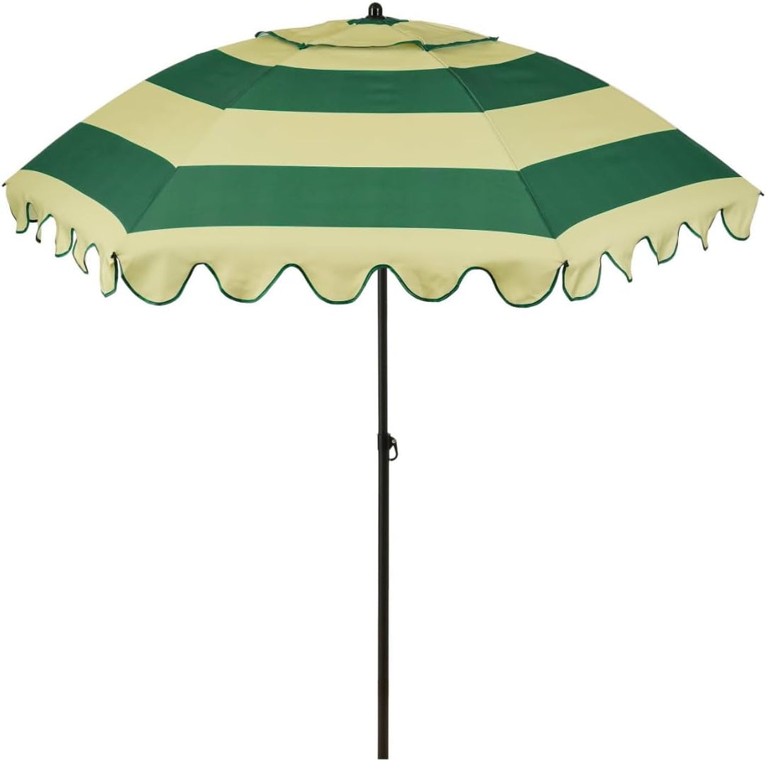 RETRO Sonnenschirm mit Wellenkante - Grün