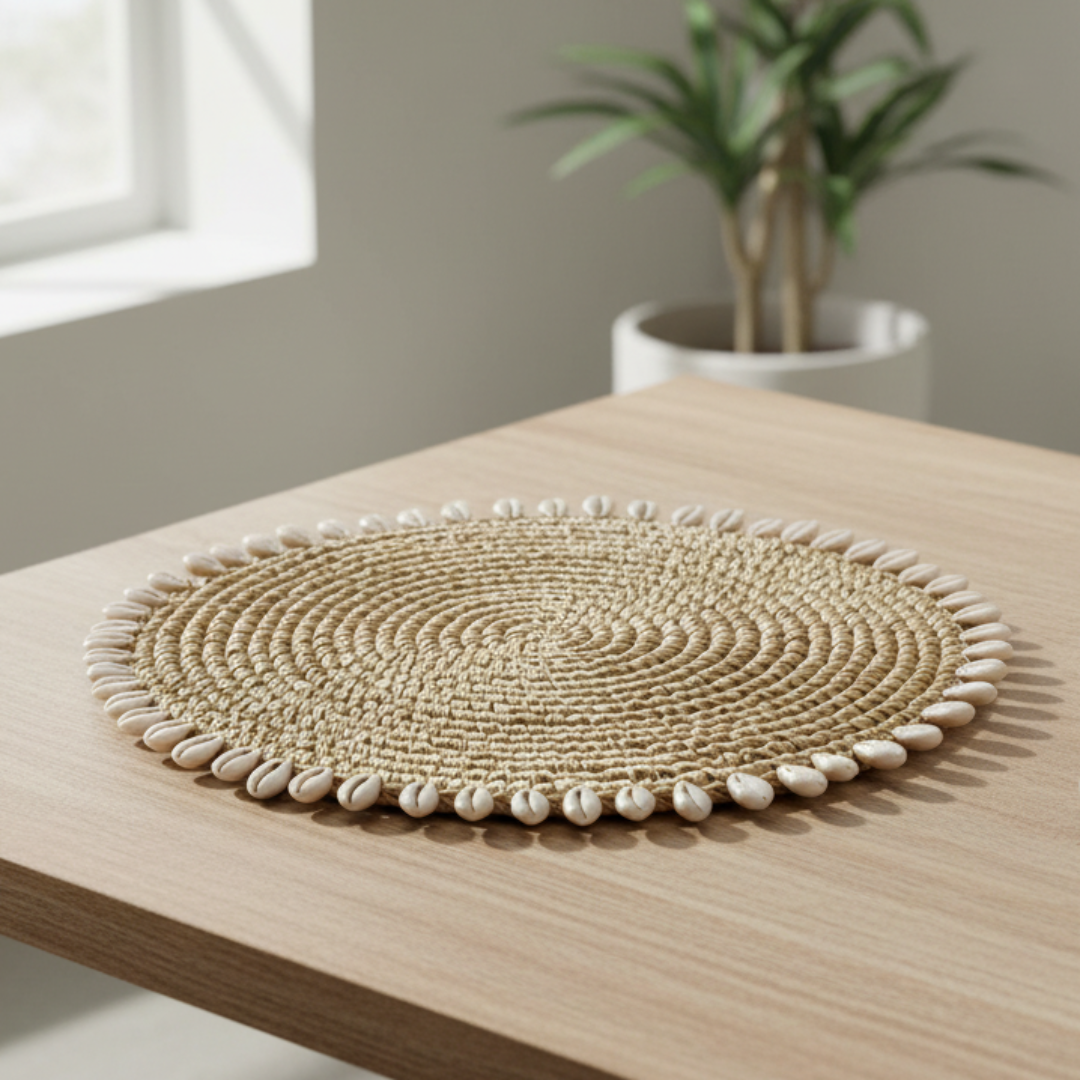 RAFFIA SHELL Tischset - Platzset - Wanddeko