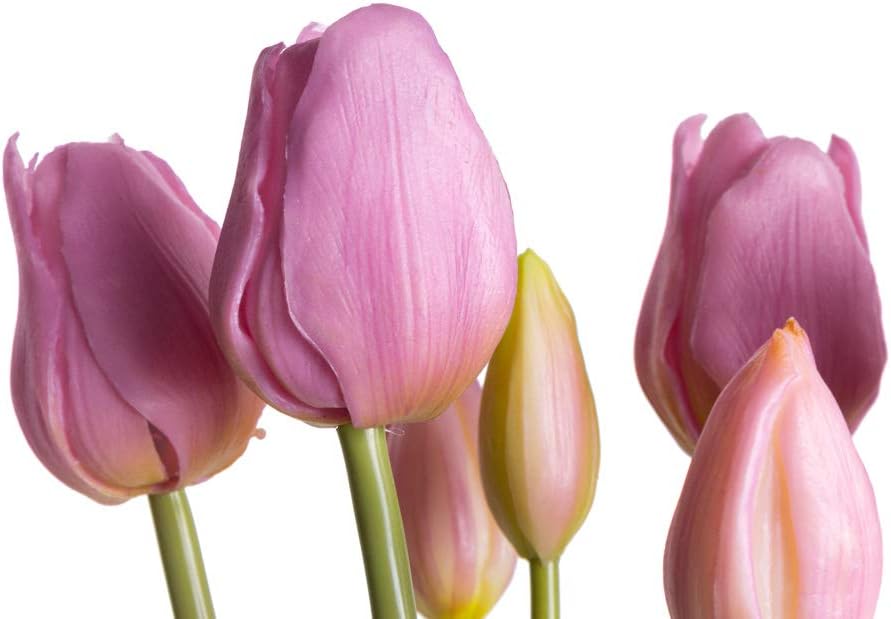 Tulpenbündel SALLY - Frühlingsdeko - Strauss 4 Tulpen u. 3 Tulpenknospen - Kunststoff Blumen