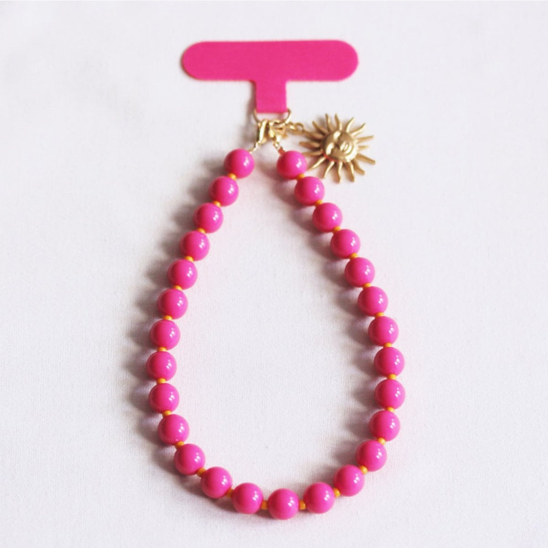 Handyband - Charm SUN Gold - Perlenkette Pink/Orange
