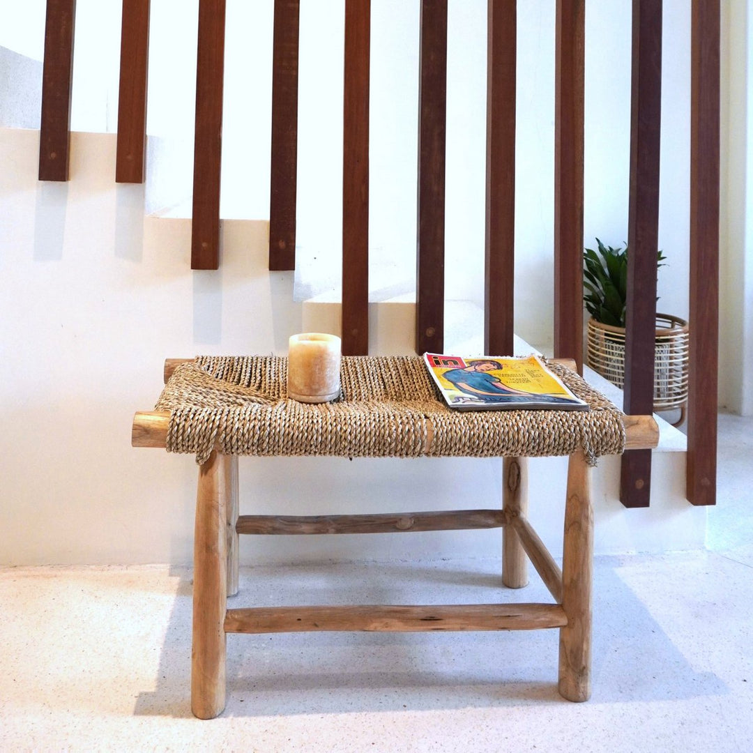 Sitzbank SUNGAI - dekorativer Boho Beistelltisch - Hocker