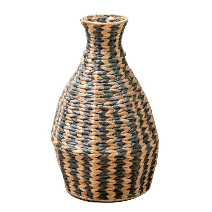 Handgeflochtene Bodenvase DAYANA - Boho Vase aus Wasserhyazinthe