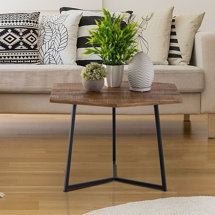 Couchtisch - Beistelltisch INKA - Wohnzimmertisch - Metall-Gestell schwarz