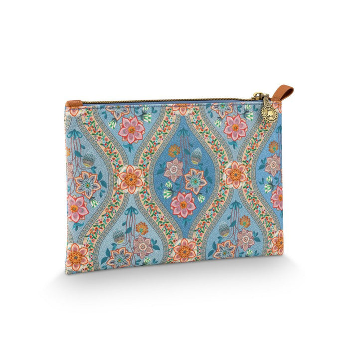 Cosmetic Flat Pouch medium CHARLY ORNAMENTO BLUE