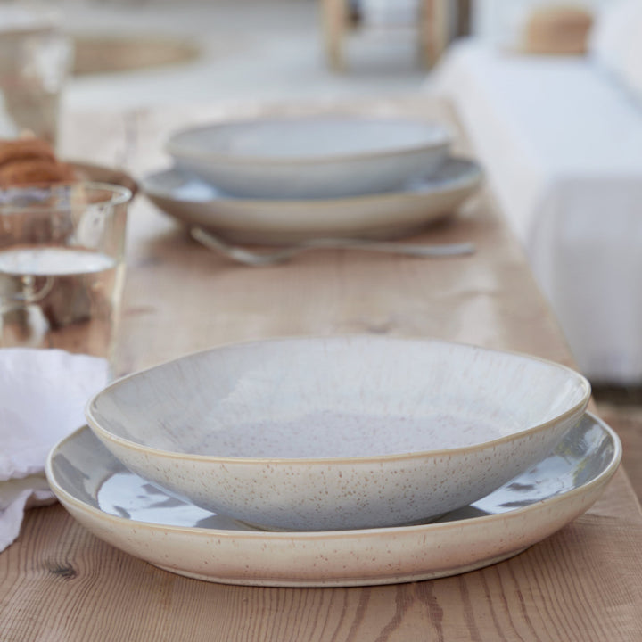 Pasta / Servierschale Eivissa, Casafina SAND – Handgefertigte Keramikplatte im natürlichen Boho-Design