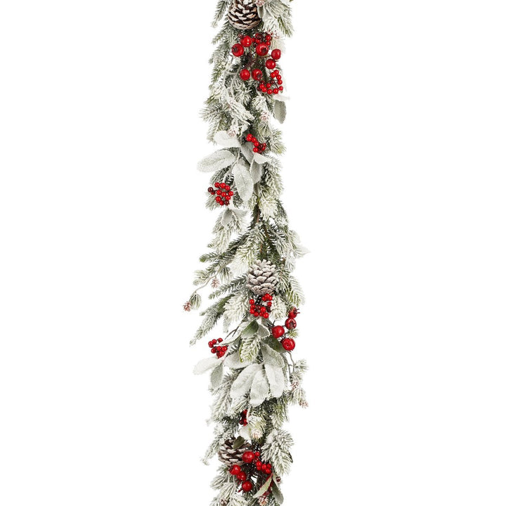 Girlande - Weihnachtsdeko mit Beeren & Schnee – L178cm