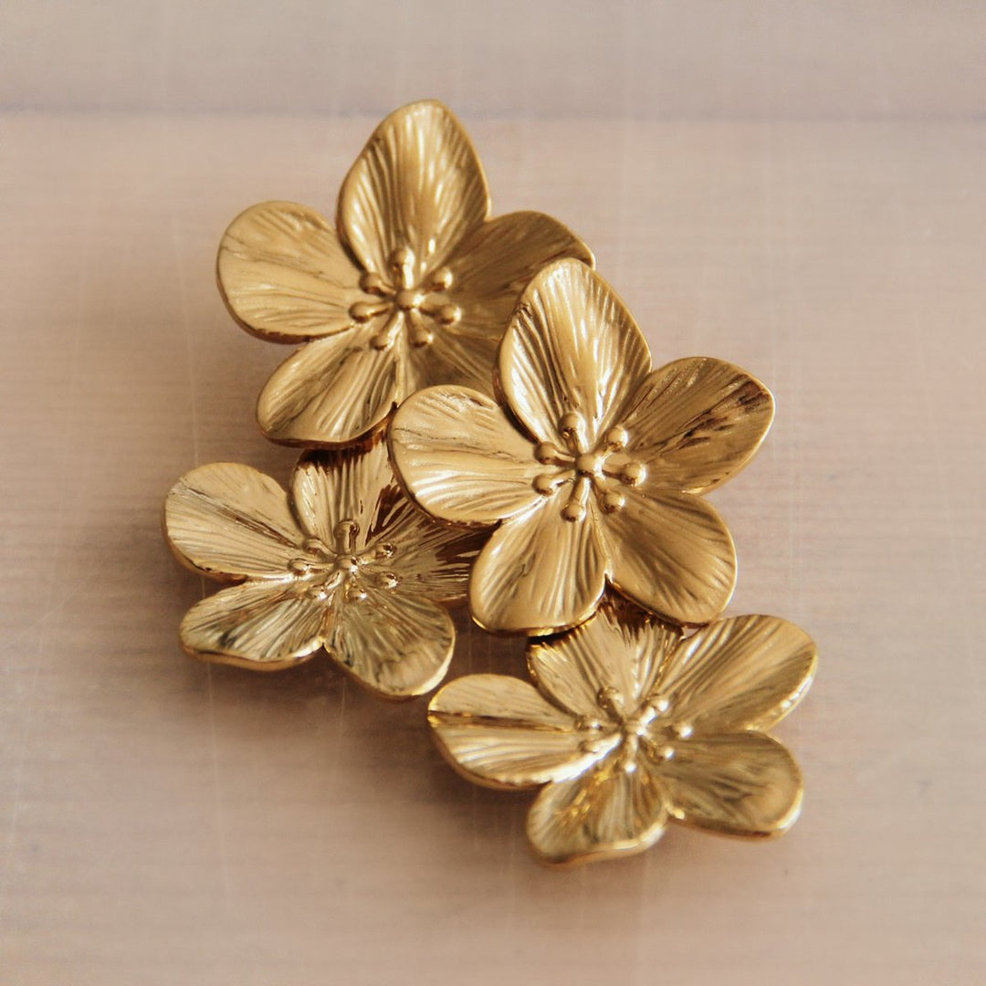 Statement Ohrringe - FLOWERS groß - Gold