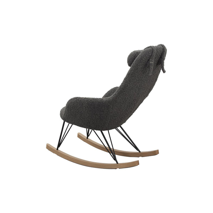 Schaukelstuhl LAYBACK - Relaxsessel mit Armlehnen - Teddyfell Grau