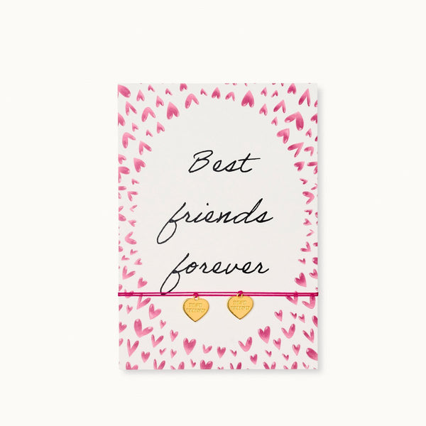 Grußkarte mit zwei Armbändern: Best Friends Forever
