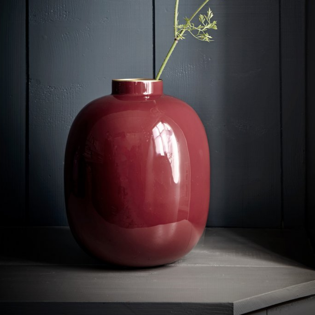 Vase Metal DARK RED 32cm