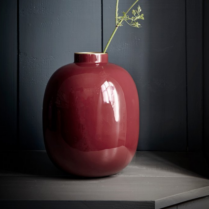 Vase Metal DARK RED 32cm