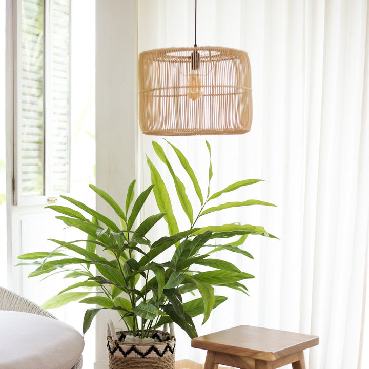 Boho Rattanlampe LIKU - Pendelleuchte - handgefertigte Deckenlampe