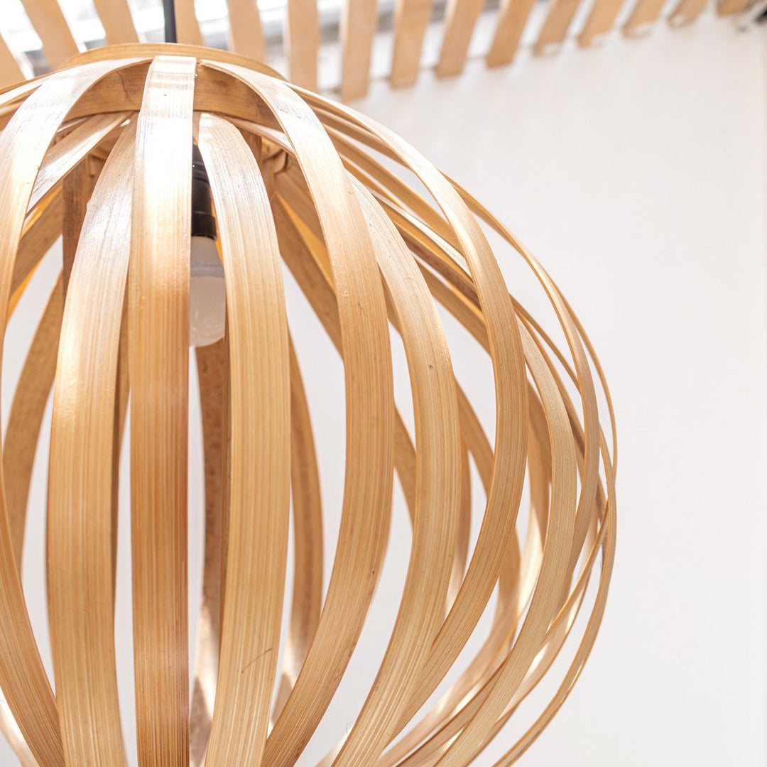 natürliche Bambuslampe UBUD - kugelförmige Deckenleuchte - Boho Hängelampe