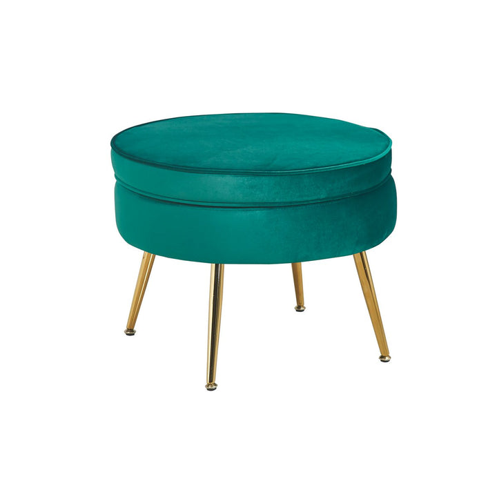 Hocker ARIELLE - Sitzpouf - Rund Samt Grün