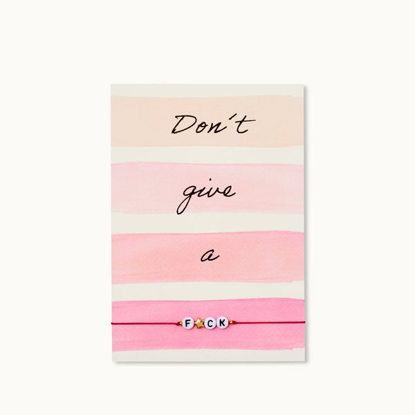 Grußkarte mit Armband: Don't give a F☆CK