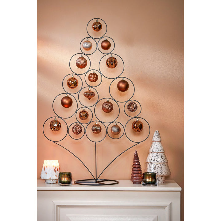 Kugelset - Weihnachtsbaumdeko – Braun – Kunststoff – 60 Stück