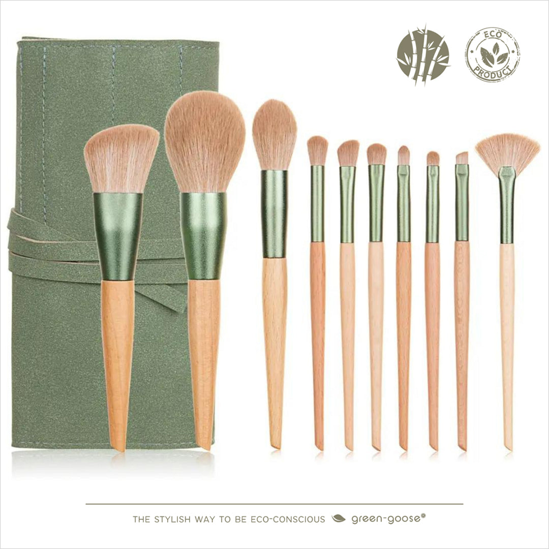 Make-up Pinsel - 10er-Set im Wildleder Etui