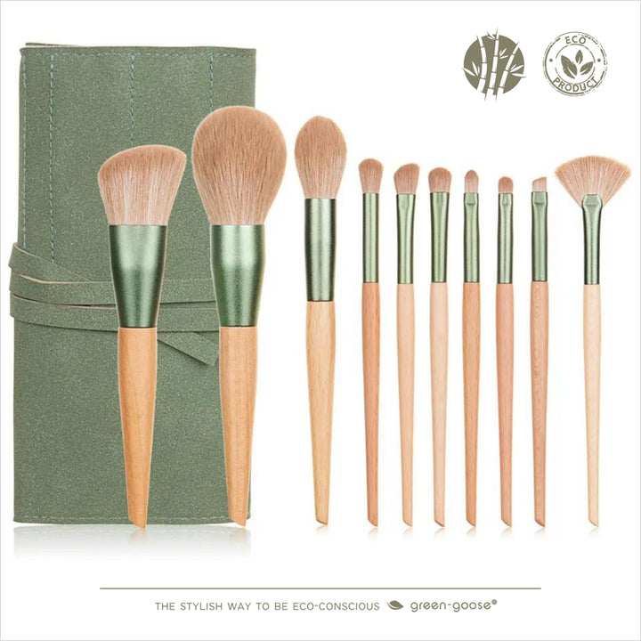 Make-up Pinsel - 10er-Set im Wildleder Etui