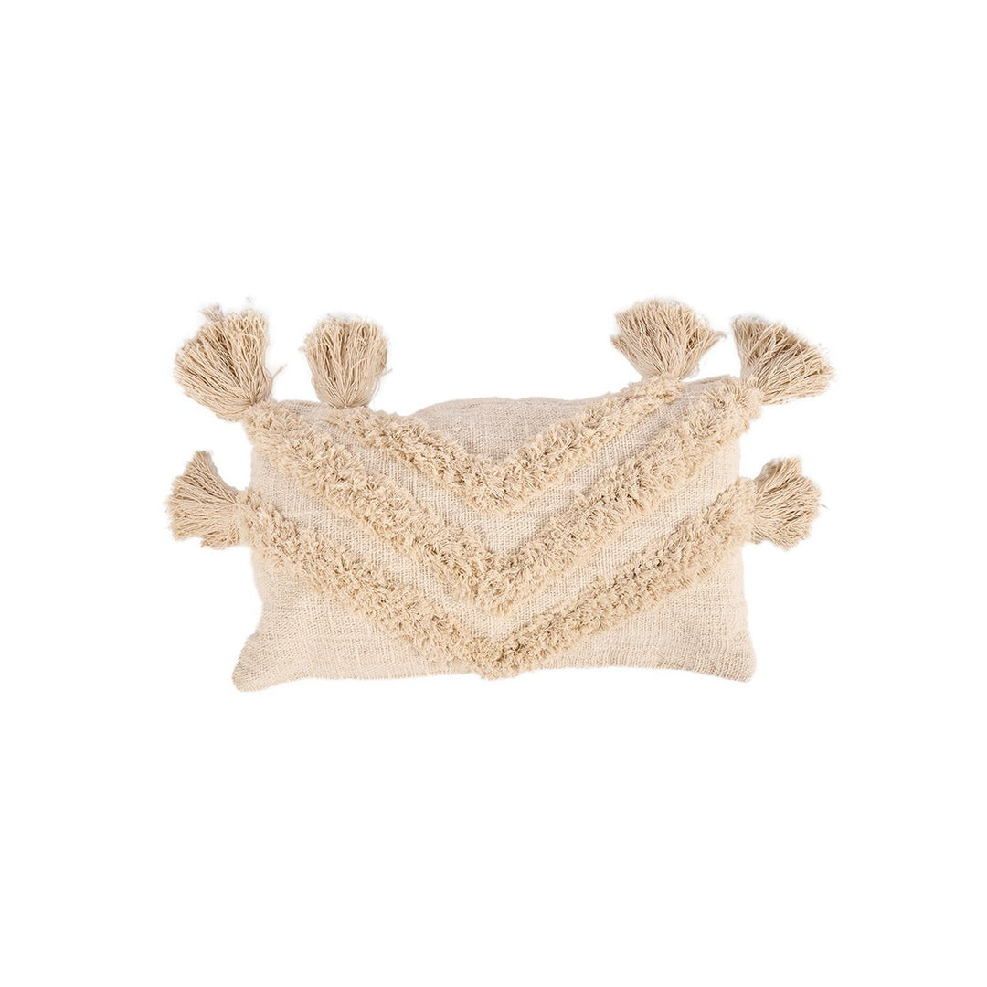 NOMAD TASSEL Kissenbezug mit Quasten - Creme 35x60