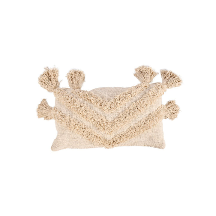 NOMAD TASSEL Kissenbezug mit Quasten - Creme 35x60