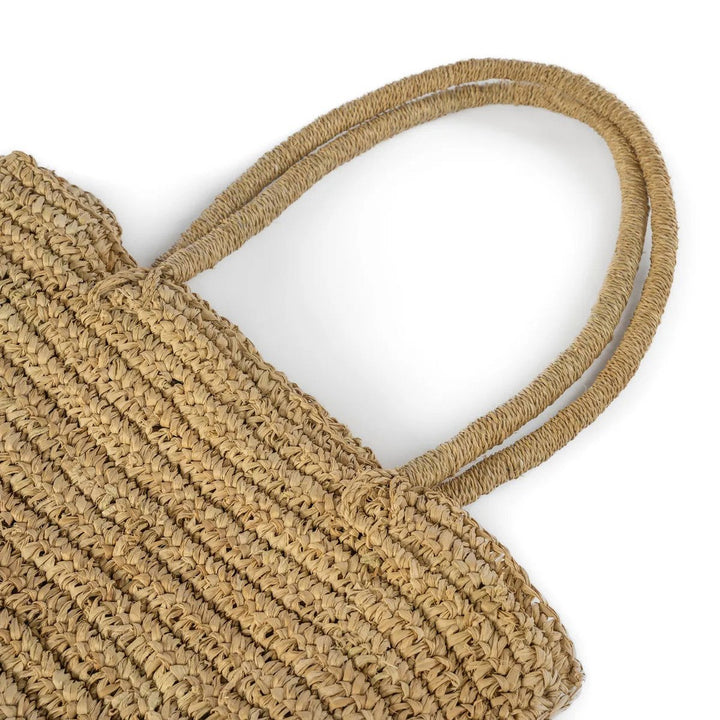 TI AMO Tasche - Shopper - große Schultertasche aus Raffia-Bast