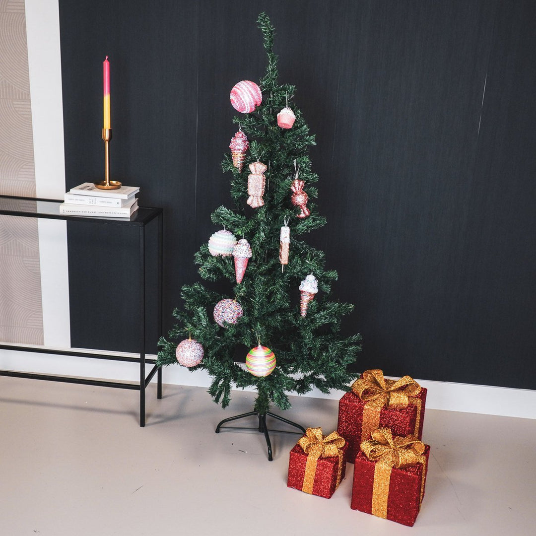 LED Weihnachtsdeko / Geschenkboxen – Rot/Gold – 3er-Set