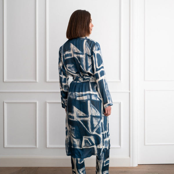 Kimono GREEK - blau-weiß - XS/S