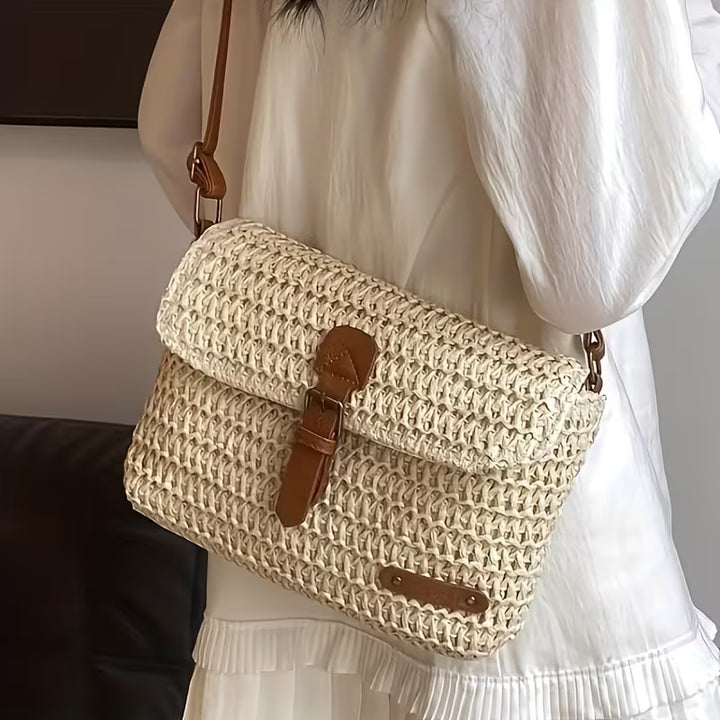 Vintage Straw Handtasche - Umhängetasche
