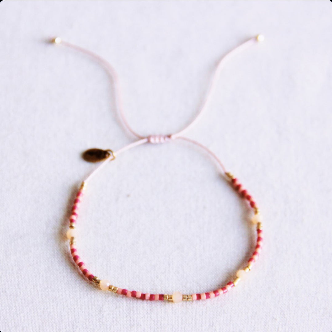 Armband - Miyuki-Perlen - Facetten Coral/Lila