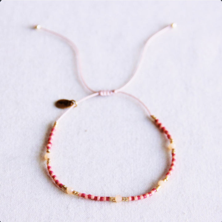 Armband - Miyuki-Perlen - Facetten Coral/Lila