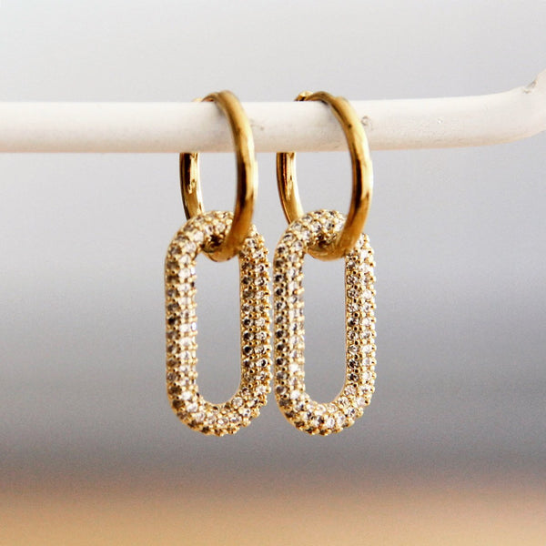 Ohrringe - CRYSTAL OVAL - Creole Gold