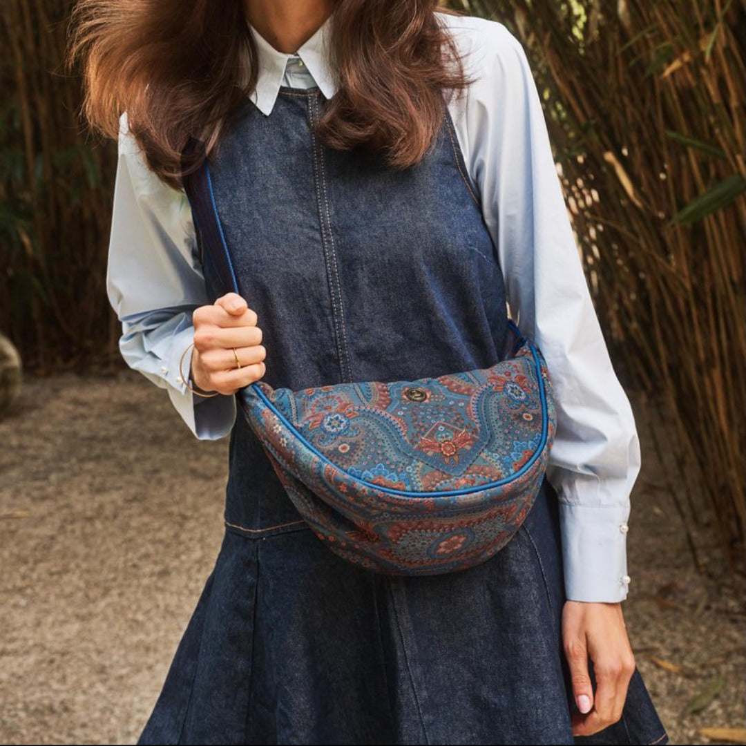 Half Moon Cross Body Bag FREYA JABALI BLUE