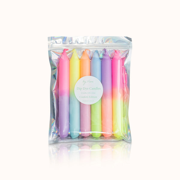 Dip Dye Kerzen im Set: Confetti Edition