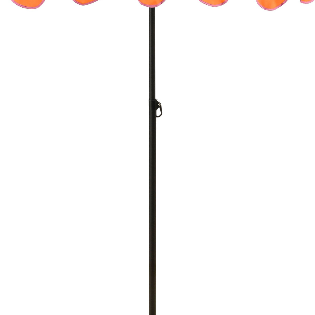 RETRO Sonnenschirm mit Wellenkante - Rosa-Orange