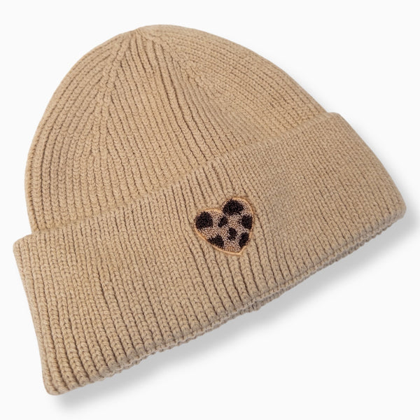 Mütze / Beanie - LEO HERZ - beige